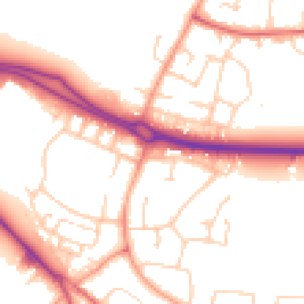 Daytime road noise heatmap for SG2 8EH