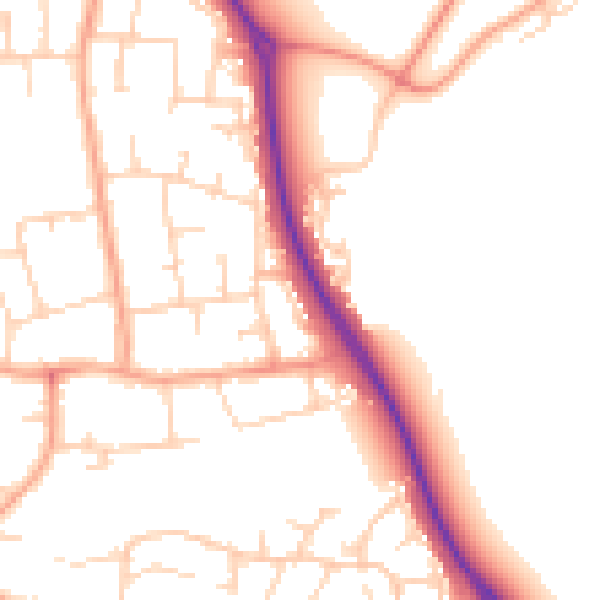 Daytime road noise heatmap for SG2 8JL