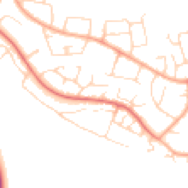 Daytime road noise heatmap for SG2 8QE