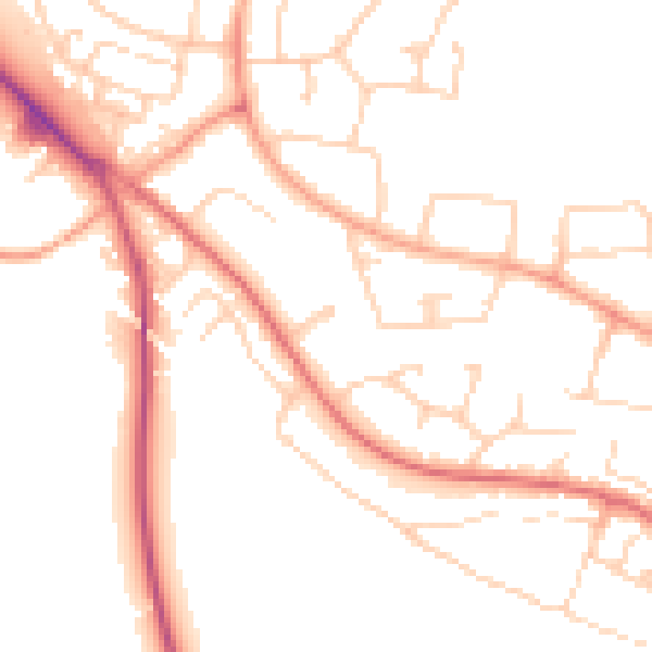 Daytime road noise heatmap for SG2 8RR