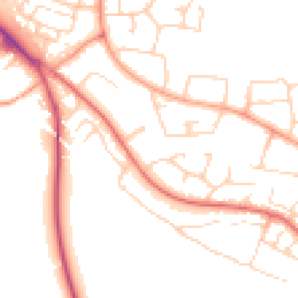 Daytime road noise heatmap for SG2 8RS