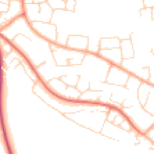 Daytime road noise heatmap for SG2 8RY