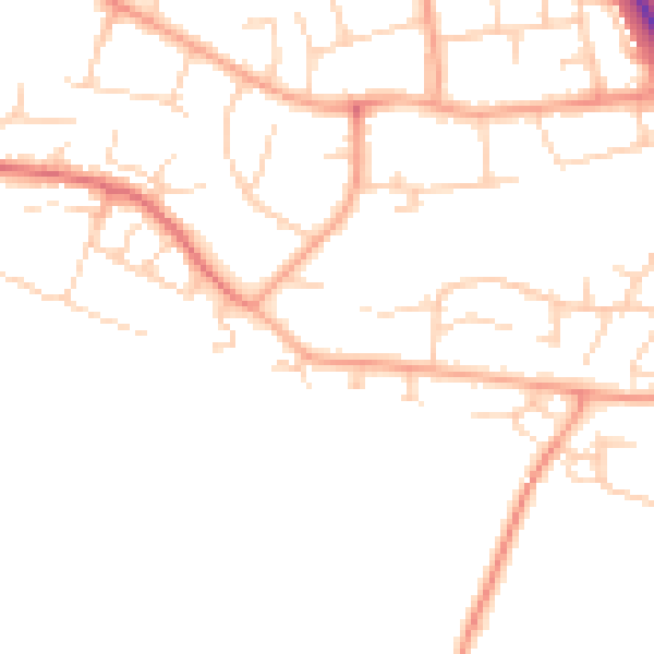 Daytime road noise heatmap for SG2 8SJ