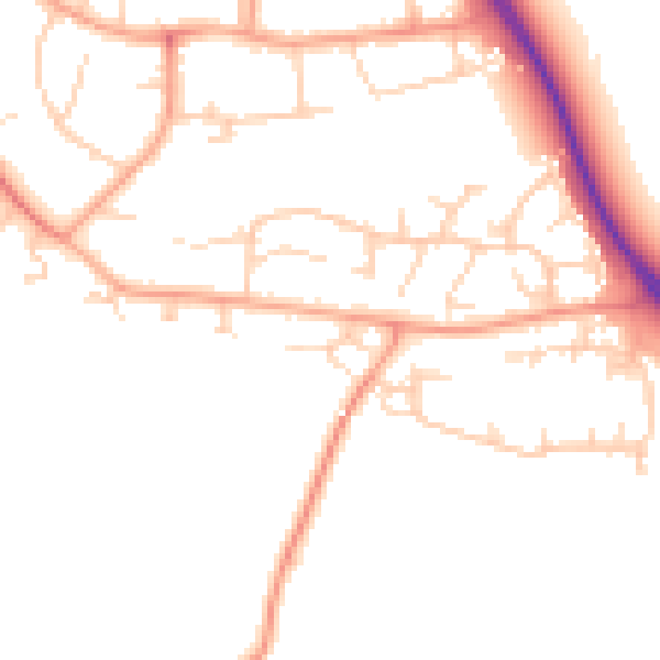 Daytime road noise heatmap for SG2 8UA