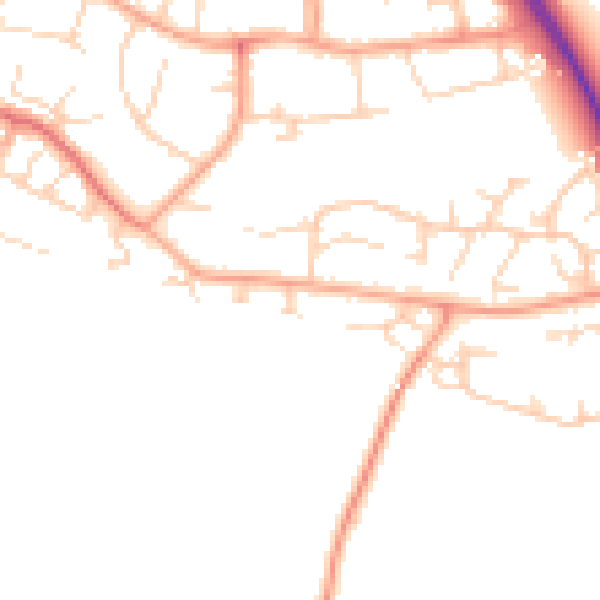 Daytime road noise heatmap for SG2 8UB