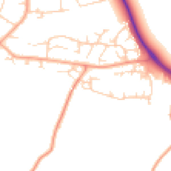 Daytime road noise heatmap for SG2 8UN