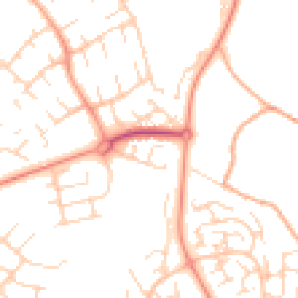 Daytime road noise heatmap for SG2 9HX