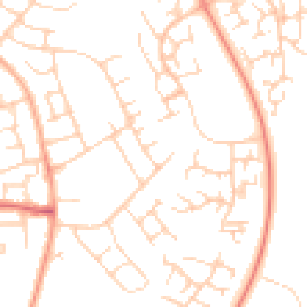 Daytime road noise heatmap for SG2 9JN