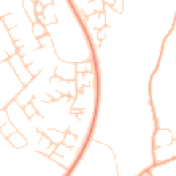 Daytime road noise heatmap for SG2 9NJ