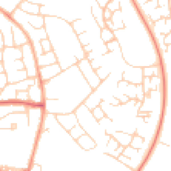 Daytime road noise heatmap for SG2 9PJ