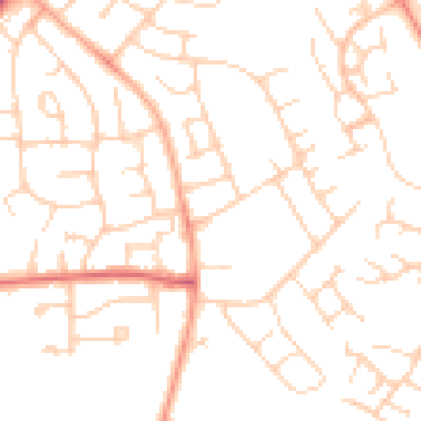 Daytime road noise heatmap for SG2 9PP