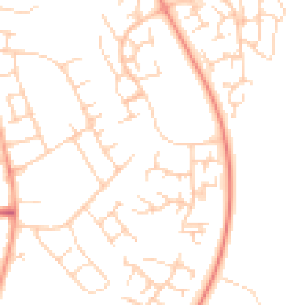 Daytime road noise heatmap for SG2 9PX