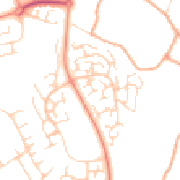 Daytime road noise heatmap for SG2 9QA
