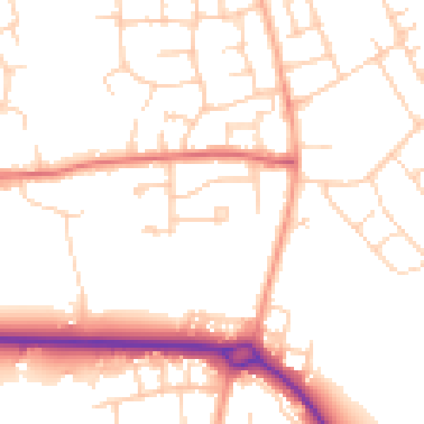 Daytime road noise heatmap for SG2 9SL