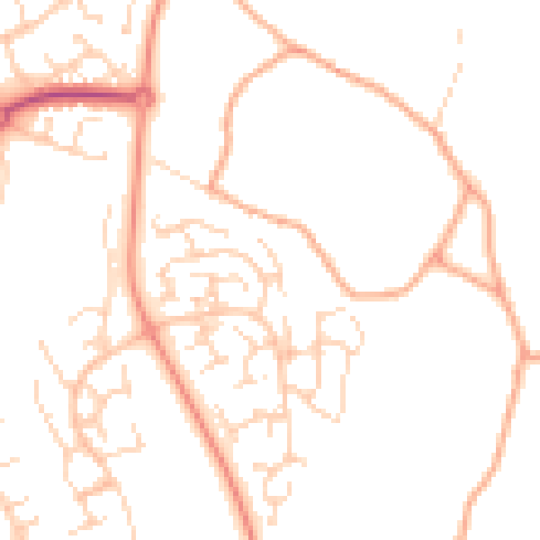 Daytime road noise heatmap for SG2 9TL