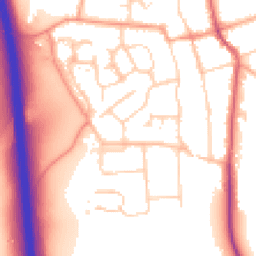 Daytime road noise heatmap for SG3 6AY