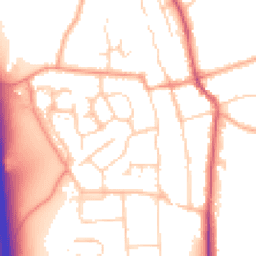 Daytime road noise heatmap for SG3 6AZ