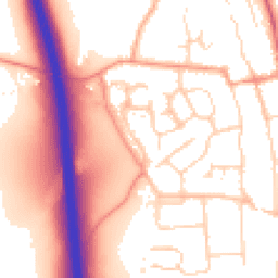 Daytime road noise heatmap for SG3 6BU