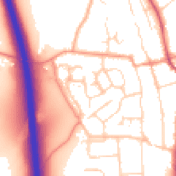 Daytime road noise heatmap for SG3 6BZ