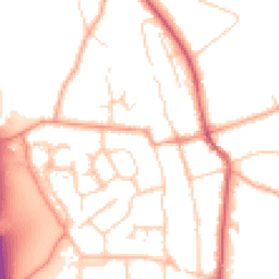 Daytime road noise heatmap for SG3 6FQ