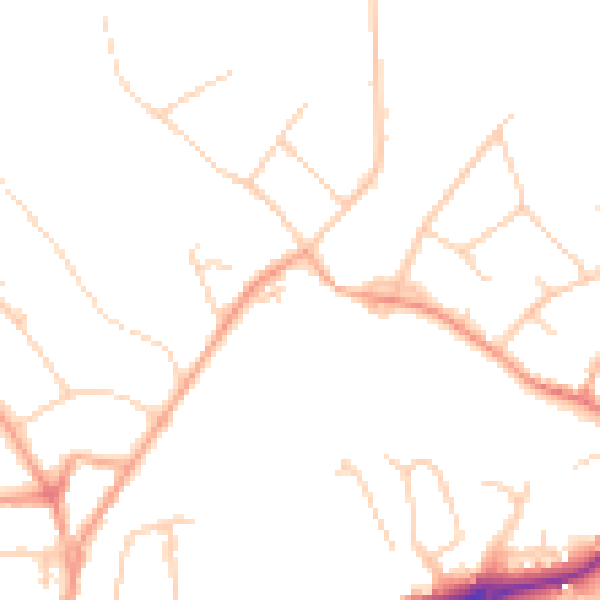 Daytime road noise heatmap for SG4 0AF
