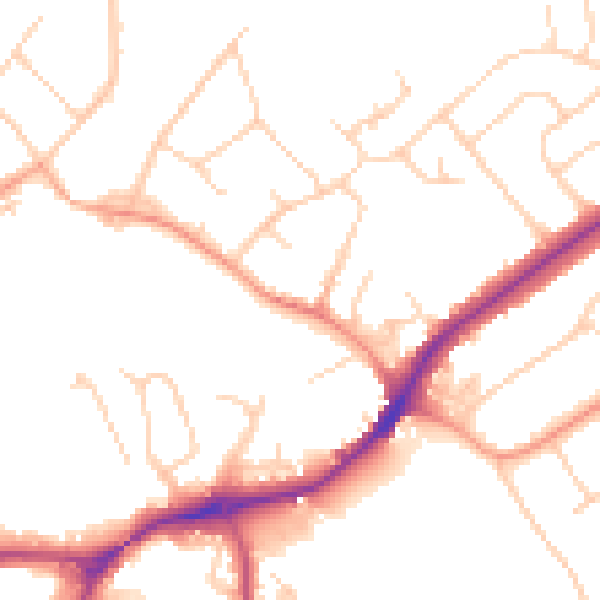 Daytime road noise heatmap for SG4 0AU