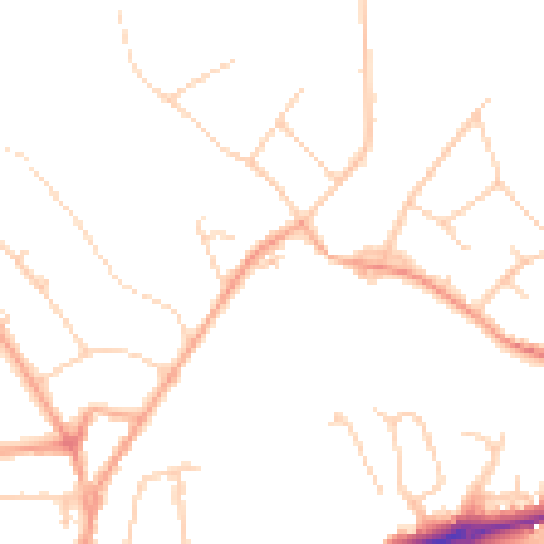 Daytime road noise heatmap for SG4 0AW