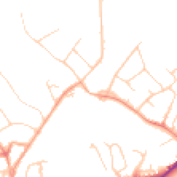 Daytime road noise heatmap for SG4 0AZ