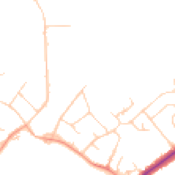 Daytime road noise heatmap for SG4 0BE