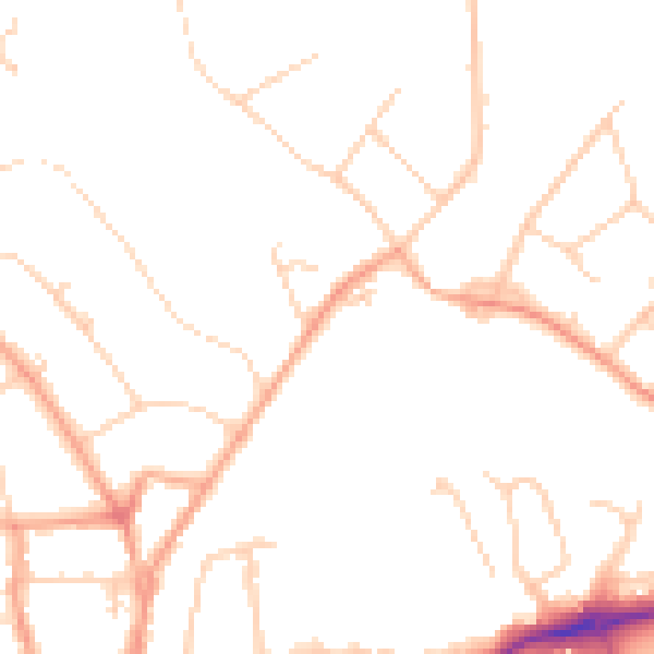 Daytime road noise heatmap for SG4 0BG