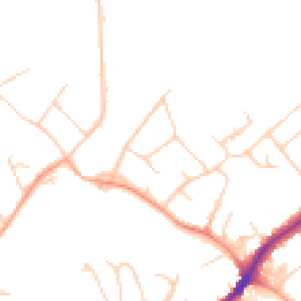 Daytime road noise heatmap for SG4 0BH
