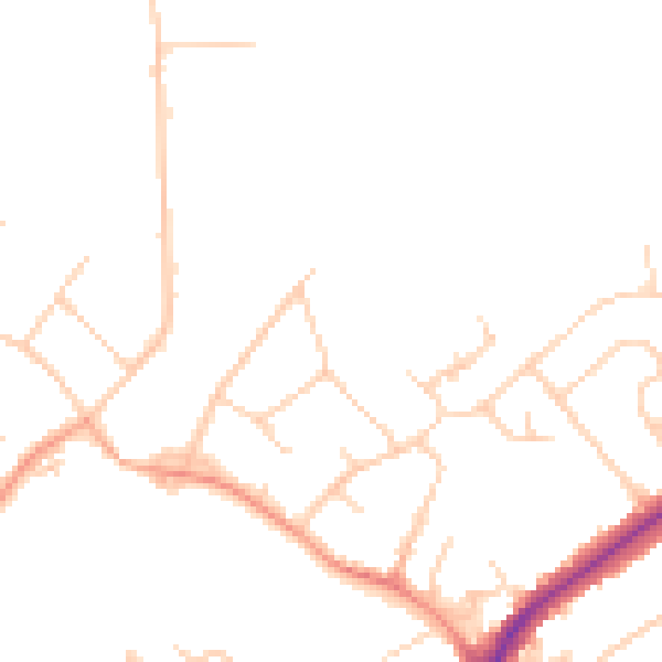 Daytime road noise heatmap for SG4 0BN