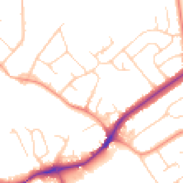 Daytime road noise heatmap for SG4 0BP