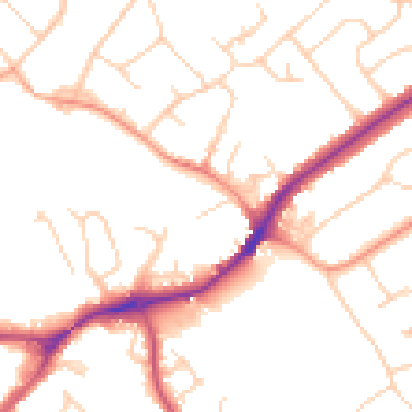 Daytime road noise heatmap for SG4 0BU