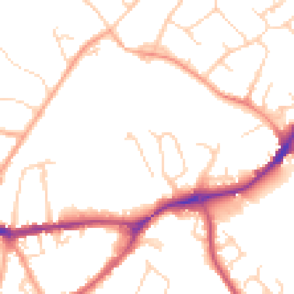 Daytime road noise heatmap for SG4 0BW