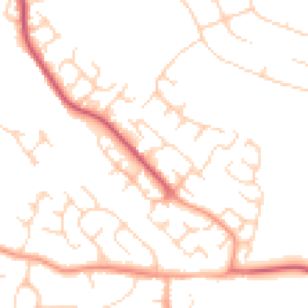 Daytime road noise heatmap for SG4 0DL