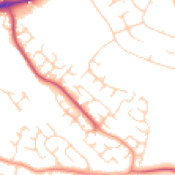 Daytime road noise heatmap for SG4 0DN
