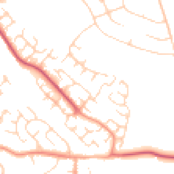 Daytime road noise heatmap for SG4 0DS