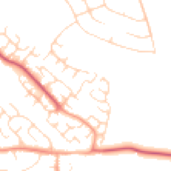 Daytime road noise heatmap for SG4 0DU