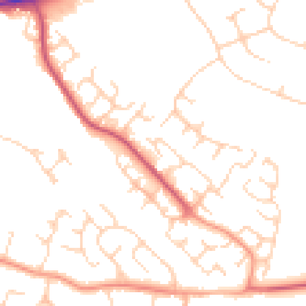 Daytime road noise heatmap for SG4 0DW