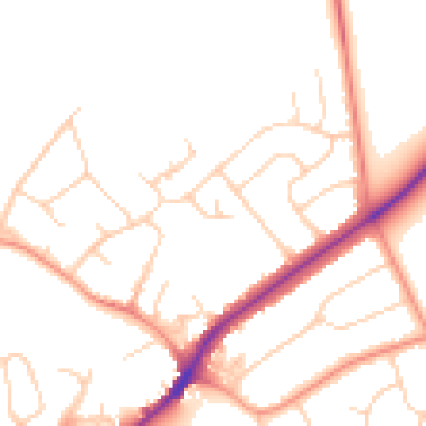 Daytime road noise heatmap for SG4 0EA