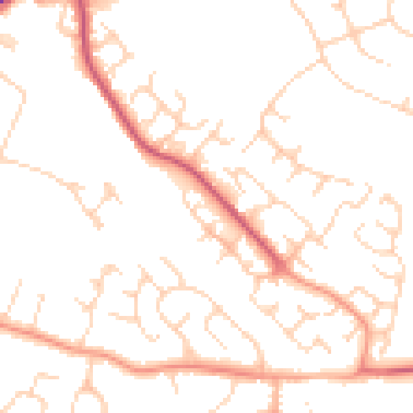 Daytime road noise heatmap for SG4 0EB