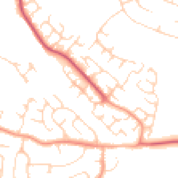 Daytime road noise heatmap for SG4 0EH