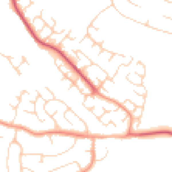 Daytime road noise heatmap for SG4 0EJ