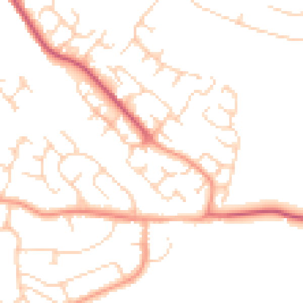 Daytime road noise heatmap for SG4 0EL