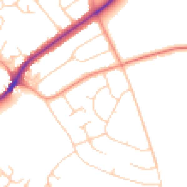 Daytime road noise heatmap for SG4 0PR