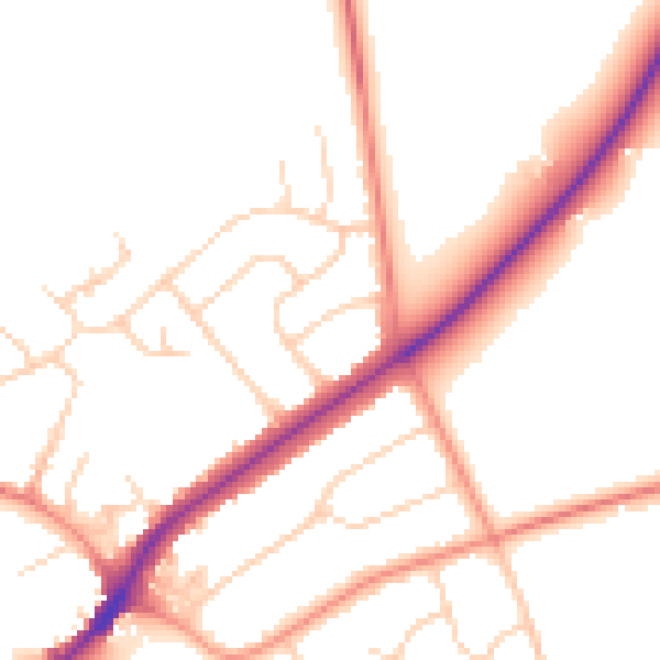 Daytime road noise heatmap for SG4 0QP