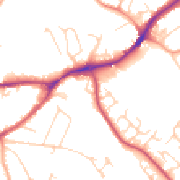 Daytime road noise heatmap for SG4 0QS
