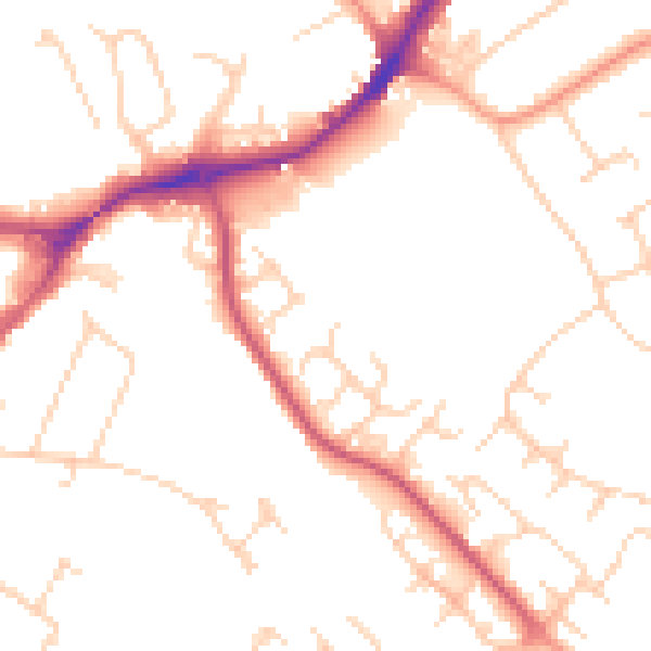 Daytime road noise heatmap for SG4 0RH