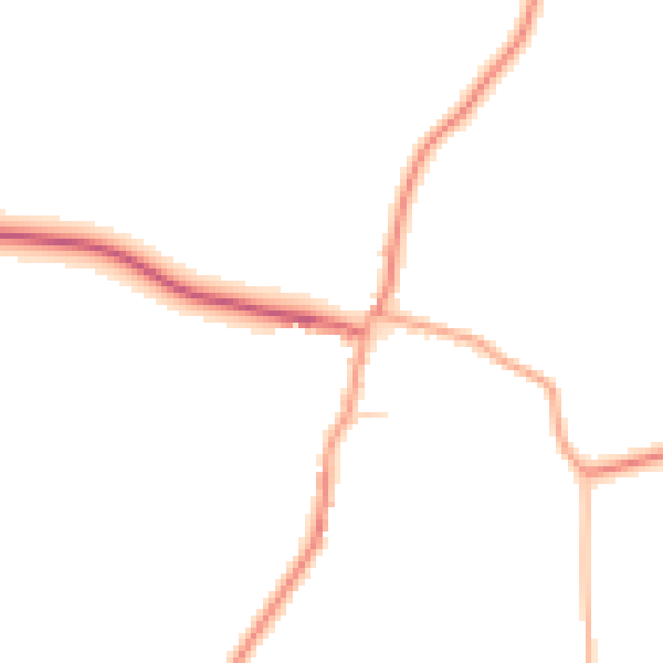Daytime road noise heatmap for SG4 7AW